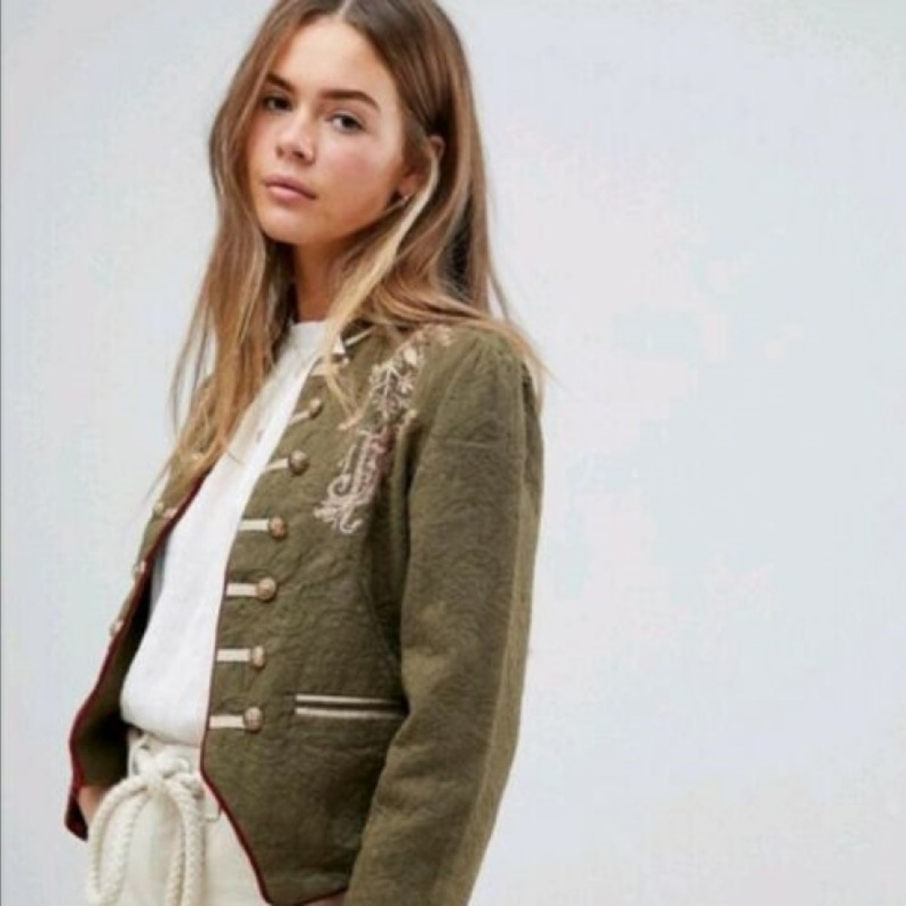 New Free People Embroidered Lauren Band Jacket - Picture 2 of 7